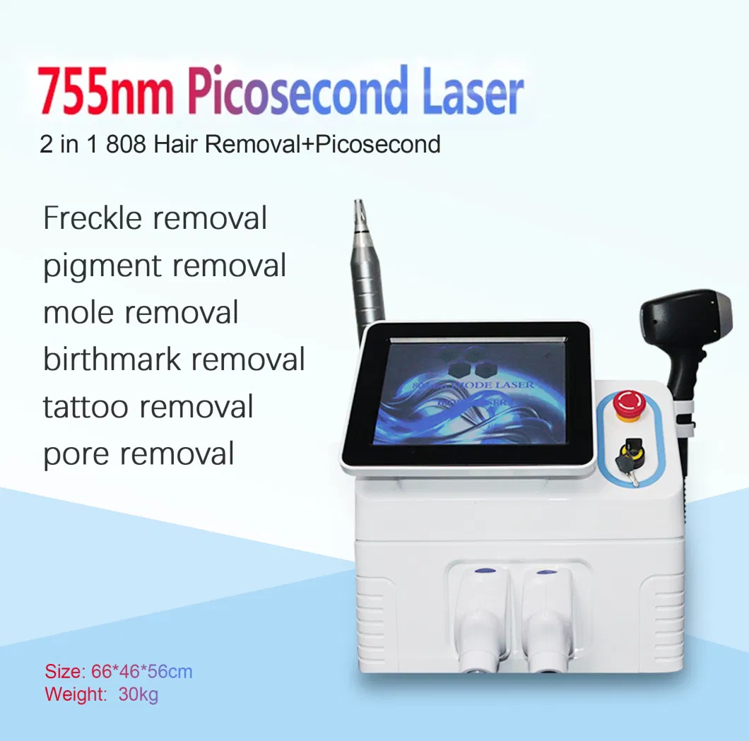 Beauty Equipment Q-Switched ND YAG Laser Qswitch 2 in 1 Picosecond Tattoo Removal 808nm Long Pulse 1064 mm Diode Laser Permanent Hair Removal Machine